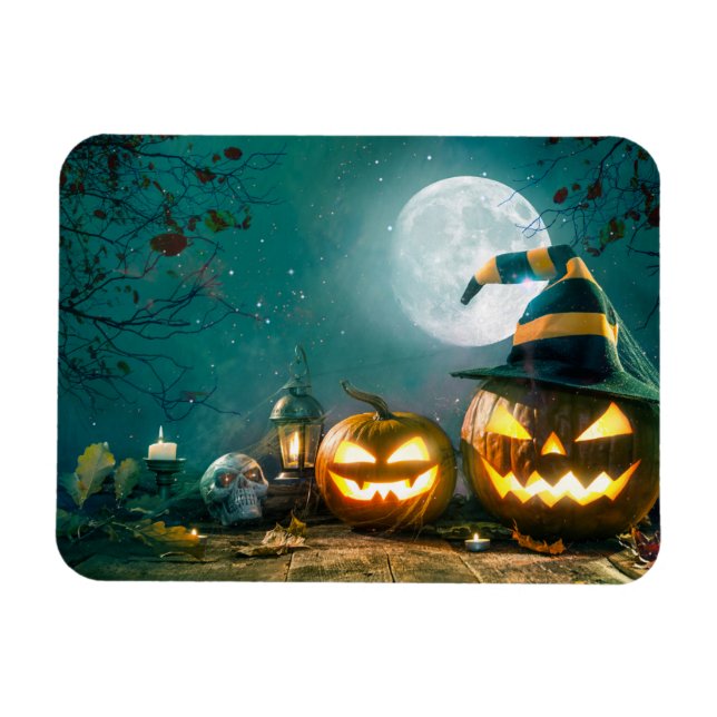 Imán Feliz Halloween Art Gracioso Jack O Lantern Hallow (Horizontal)