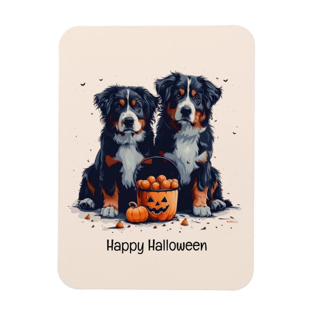 Imán Feliz Halloween Bernese Mountain Dogkin (Vertical)