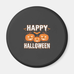 Imán Feliz Halloween Calabaza Murciélago Vector