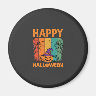 Imán Feliz Halloween Calabaza Vector Vintage