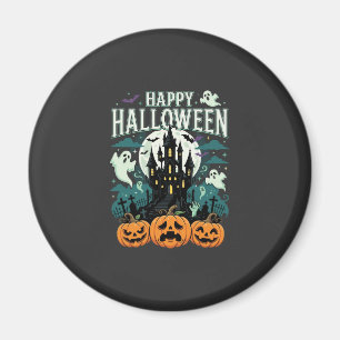 Imán Feliz Halloween Castillo Embrujado Fantasmas y Cal