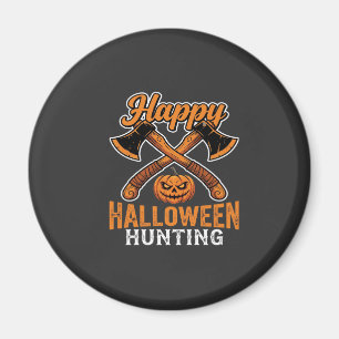 Imán Feliz Halloween Caza Hachas Cruzadas Calabaza