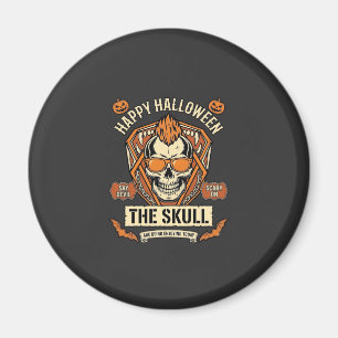 Imán Feliz Halloween Cráneo Mohawk Gafas de sol Calabaz