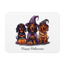 Imán Feliz Halloween Dachshund Perros Brujos