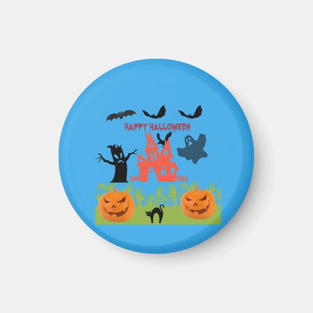 Imán Feliz Halloween espeluznante (Frente)