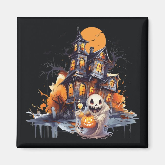 Imán Feliz Halloween Ghoul (Frente)
