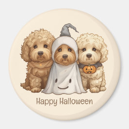 Imán Feliz Halloween Goldendoodle Dogs