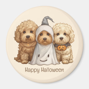 Imán Feliz Halloween Goldendoodle Dogs