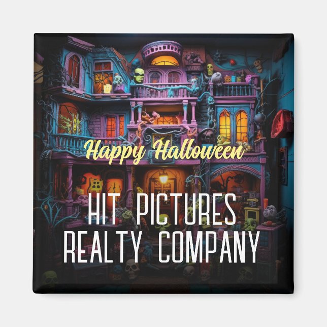 Imán Feliz Halloween Horror Realtor Contractor Magnet (Frente)