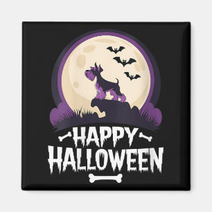 Imán Feliz Halloween para mujeres Miniature Schnauzer e