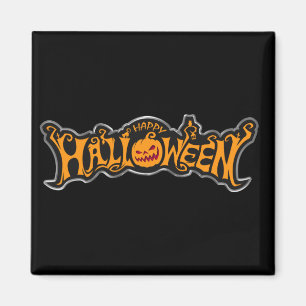 Imán Feliz Halloween Ruby Eye Pumpkin Marco de Plata