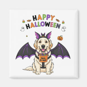 Imán Feliz Halloween Trick-or-Treth Bat de perro lindo