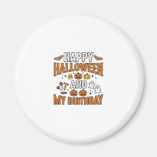 Imán Feliz Halloween y Cumpleaños Diseño Vintage_1
