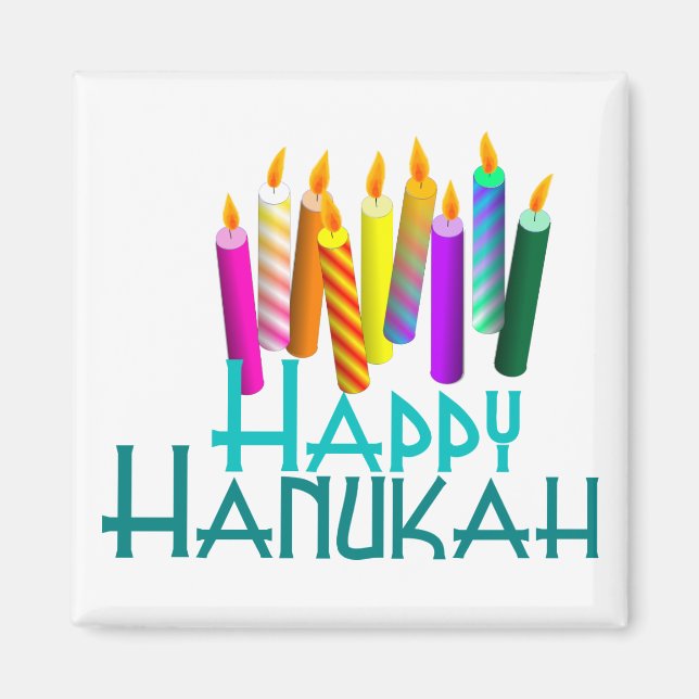 Imán Feliz Hanukah Candle Magnet (Frente)