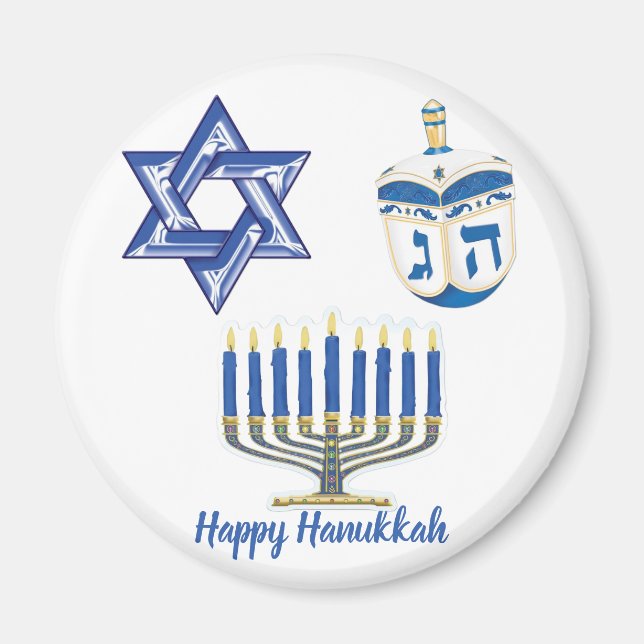 Imán Feliz Hanukkah (Frente)