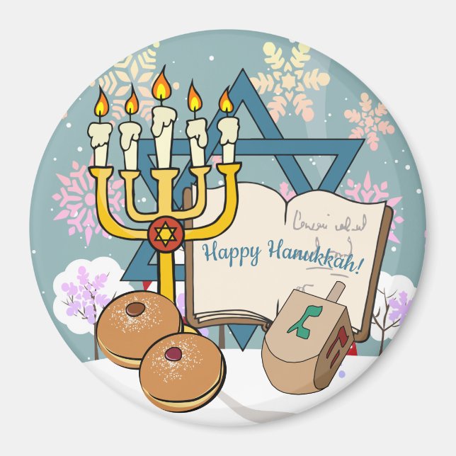 Imán Feliz Hanukkah (Frente)