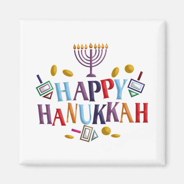 Imán Feliz Hanukkah (Frente)