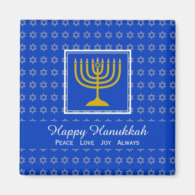 Imán FELIZ HANUKKAH Paz Amor Alegría Alegría Personaliz (Frente)