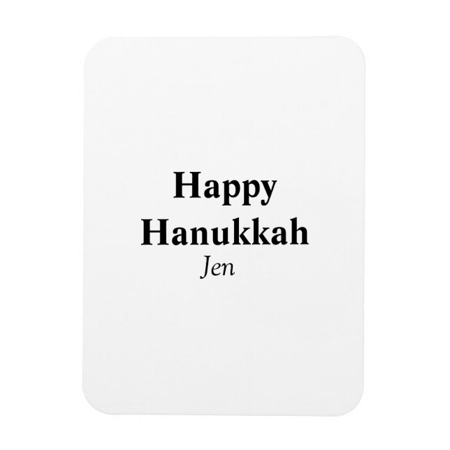 Imán Feliz Hanukkah tu nombre imagen de texto editable (Vertical)