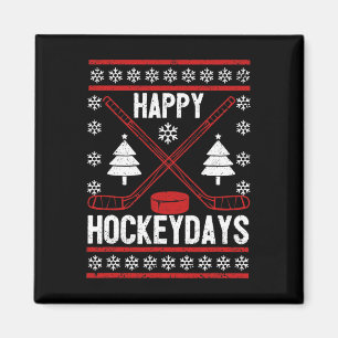 Imán Feliz Hockeydays Divertido Navidades Jugador de Ho