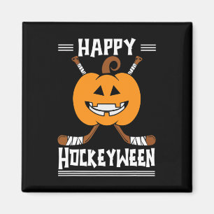 Imán Feliz Hockeyween Halloween Ice Hockey Player y H