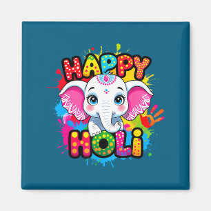 Imán Feliz holi niños niños pequeños niña india hindú c