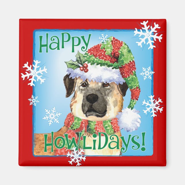 Imán Feliz Howlidays Anatolian Shepherd Magnet (Frente)