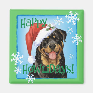 Imán Feliz Howlidays Rottweiler