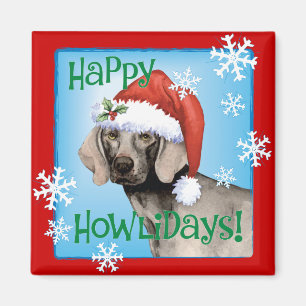 Imán Feliz Howlidays Weimaraner