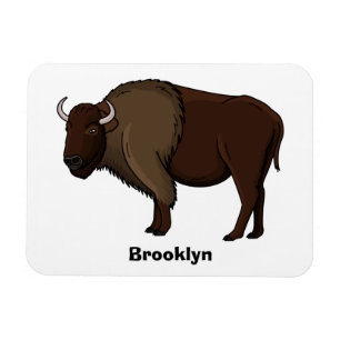 Imán Feliz ilustracion de búfalo de bisonte americano