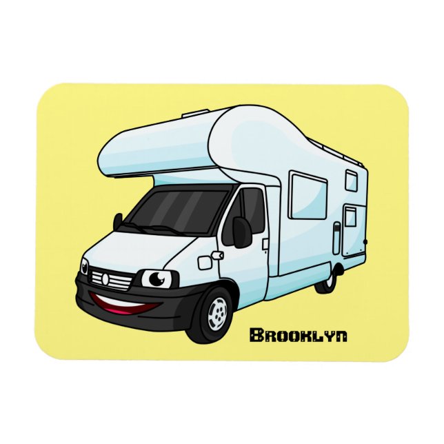 Imán Feliz ilustracion personalizado de camperán (Horizontal)