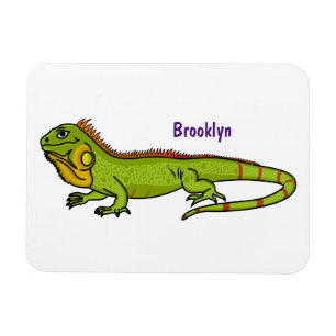 Imán Feliz ilustracion personalizado de iguana verde