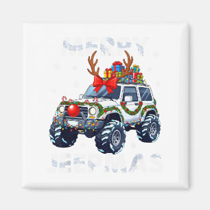 Imán Feliz Jeepmas Luz Fea Reno Navidad Divertida