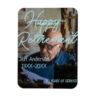 Imán Feliz jubilación agregar nombre foto años de servi