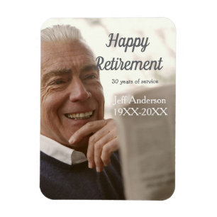 Imán Feliz jubilación agregar nombre foto años de servi