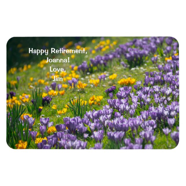 Imán Feliz Jubilación Amor Flor Crocuta Personalizada (Horizontal)