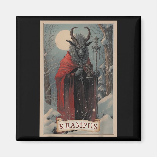 Imán Feliz Krampus Navidad Xmas Horror Suéter Feo E (Frente)