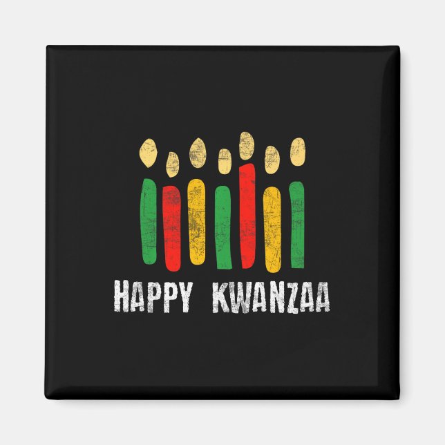 Imán Feliz Kwanzaa Kinara Siete Principios Velas Pan (Frente)