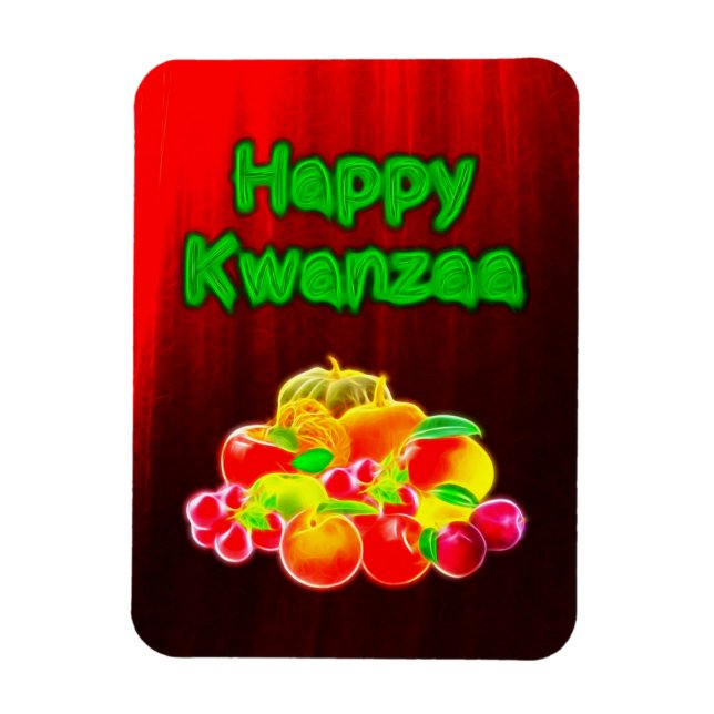 Imán Feliz Kwanzaa primeras frutas (Vertical)