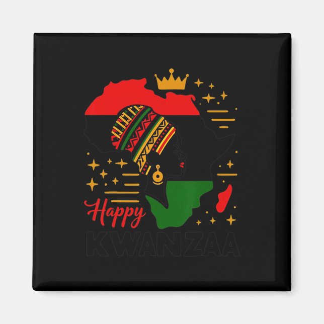 Imán Feliz Kwanzaa Siete Principios De Las Mujeres Kwan (Frente)