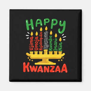 Imán Feliz Kwanzaa Siete principios Kinara Velas