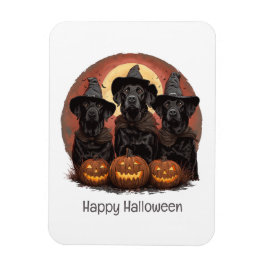 Imán Felíz Labrador de Halloween perro Gorras de brujas