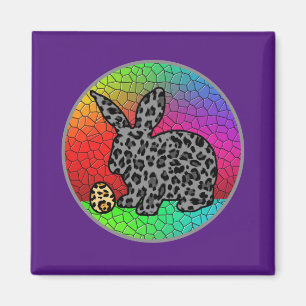 Imán Feliz leopardo de Pascua Imprimir Conejo Conejo Co