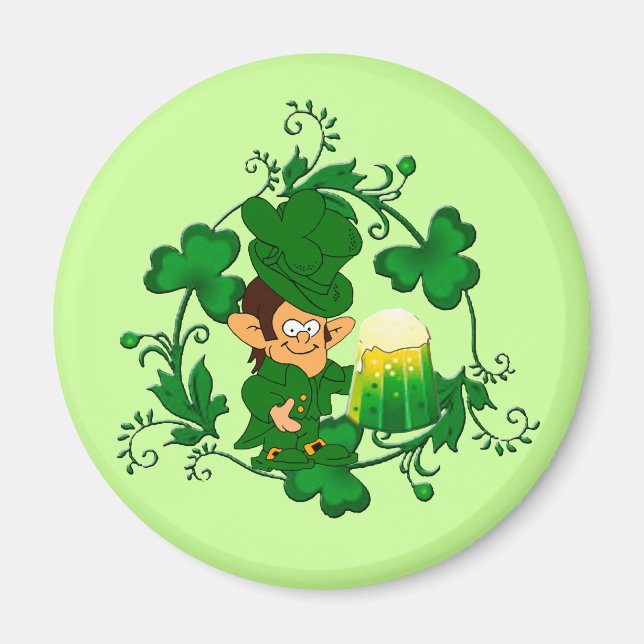 Imán Feliz Leprechaun Magnet (Frente)