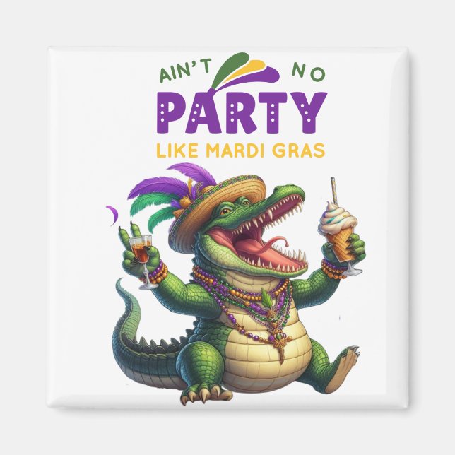 Imán Feliz Mardi Gras (Frente)