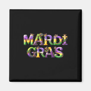 Imán Feliz Mardi Gras 2025 New Orleans Fleur De Lis Mas