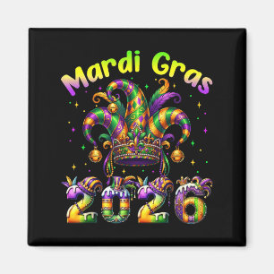 Imán Feliz Mardi Gras 2026 Carnaval Familia Nueva Orlea