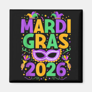 Imán Feliz Mardi Gras 2026 Disfraz Nueva Orleans Combin