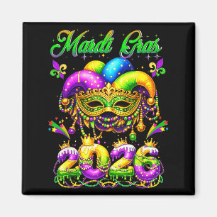 Imán Feliz Mardi Gras 2026 Sombrero de Bufón Nueva Orle