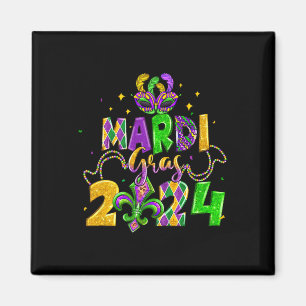 Imán Feliz Mardi Gras Grasa Martes Máscara Máscara Jest